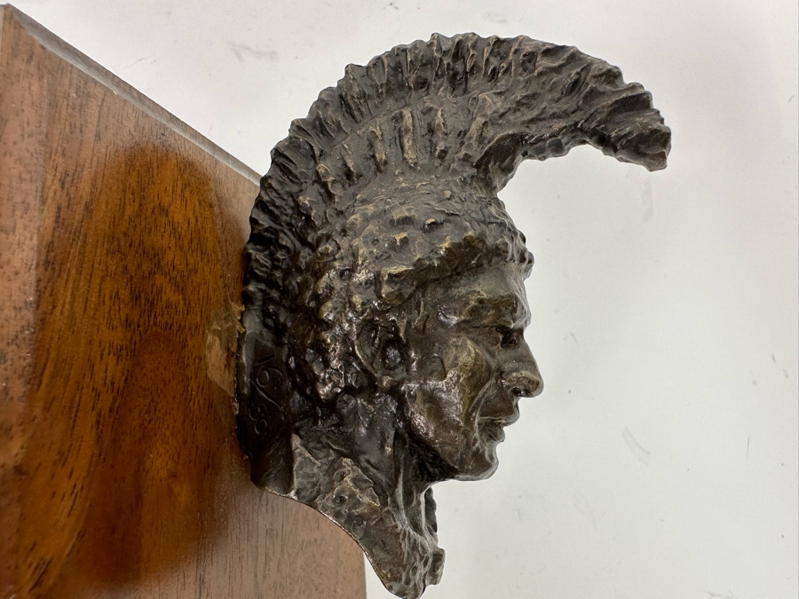 Paul Crites Limited Edition Bronze Bust Sculpture Mounted On Small Wooden Plaque Number 16/30 1978 3.5 X 3.5 [Photo 5]