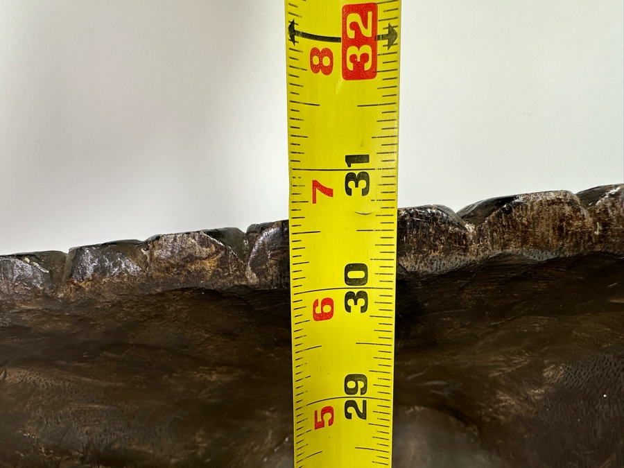 Incredible Hand Carved Far Eastern Wooden Two Faced Mask With Dragon Top 12.5W X 6D X 30.5H [Photo 18]