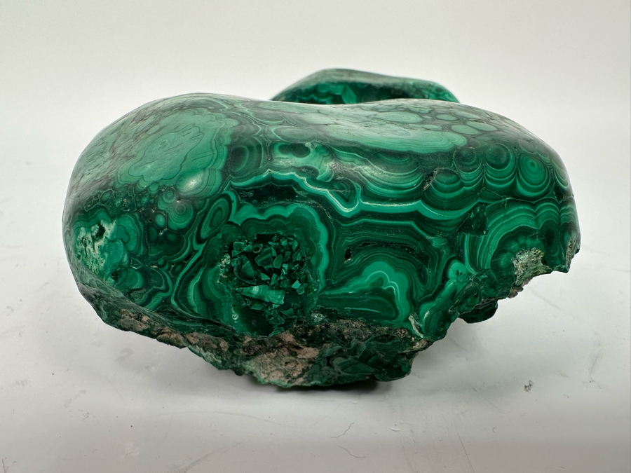 Organic Malachite Stone Trinket Bowl 10W X 6D X 3.25H [Photo 8]