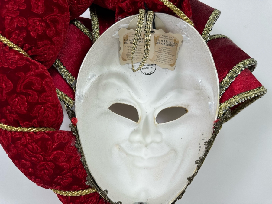 Hand Painted Venice Italy Mask An Original La Maschera Del Galeone 16W X 28H [Photo 7]