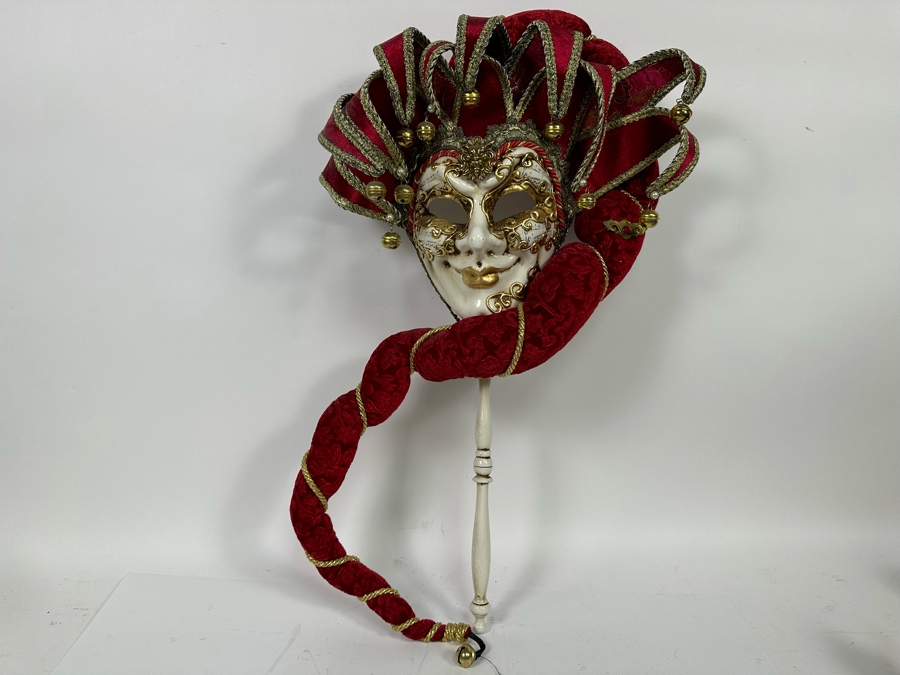 Hand Painted Venice Italy Mask An Original La Maschera Del Galeone 16W X 28H [Photo 3]