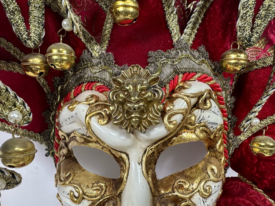 Hand Painted Venice Italy Mask An Original La Maschera Del Galeone 16W X 28H [Photo 6]