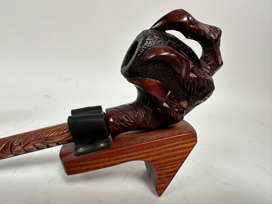 Pair Of Carved Smoking Pipes With Stands [Photo 9]