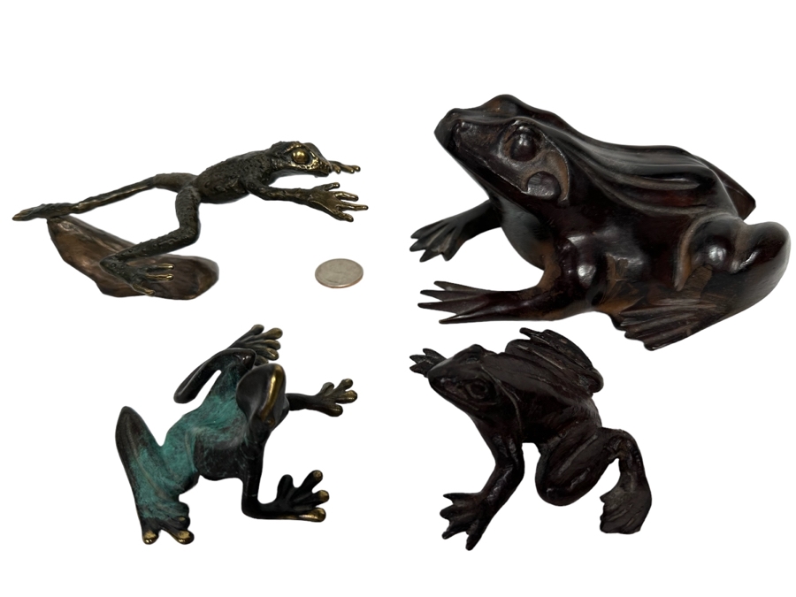 Collection Of Bronze/Brass Frogs Several Artist Signed [Photo 1]