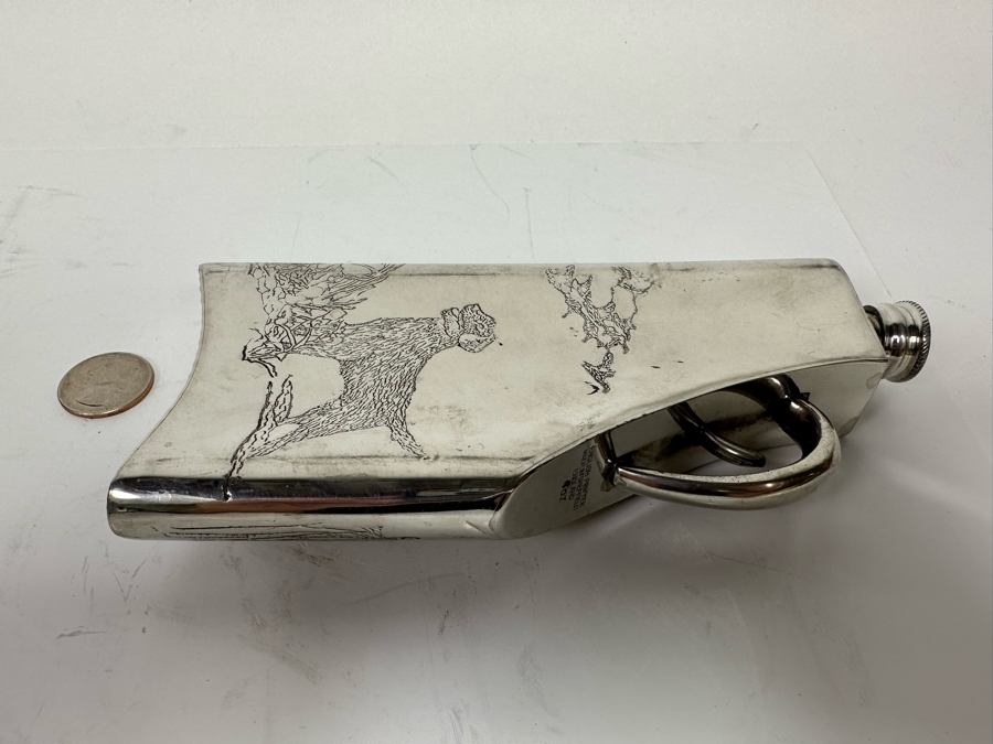 Flask In Shape Of Gun English Pewter Made In Sheffield England 6oz 7 X 3.5 [Photo 9]
