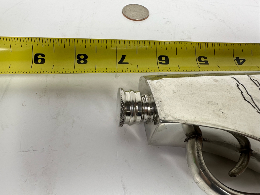 Flask In Shape Of Gun English Pewter Made In Sheffield England 6oz 7 X 3.5 [Photo 12]