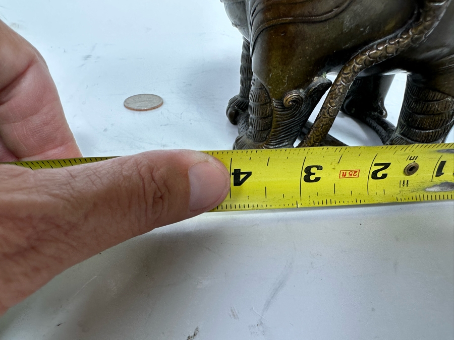 Vintage Chinese Bronze Foo Dog Incense Burner Censer 4W X 3.5D X 6.5H [Photo 11]