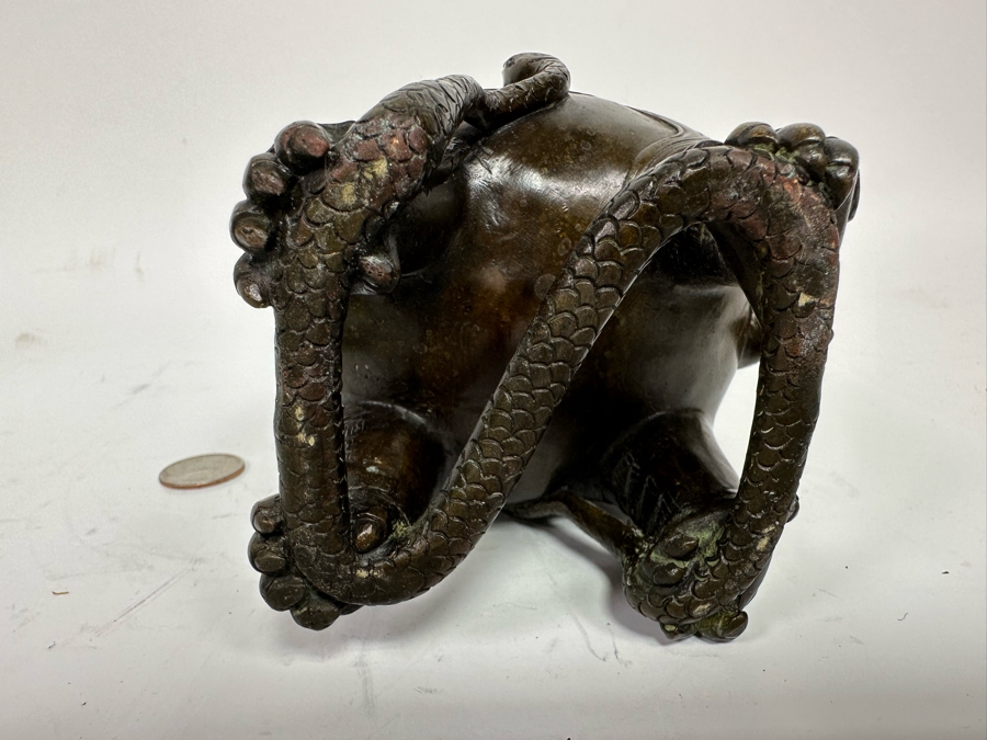 Vintage Chinese Bronze Foo Dog Incense Burner Censer 4W X 3.5D X 6.5H [Photo 10]