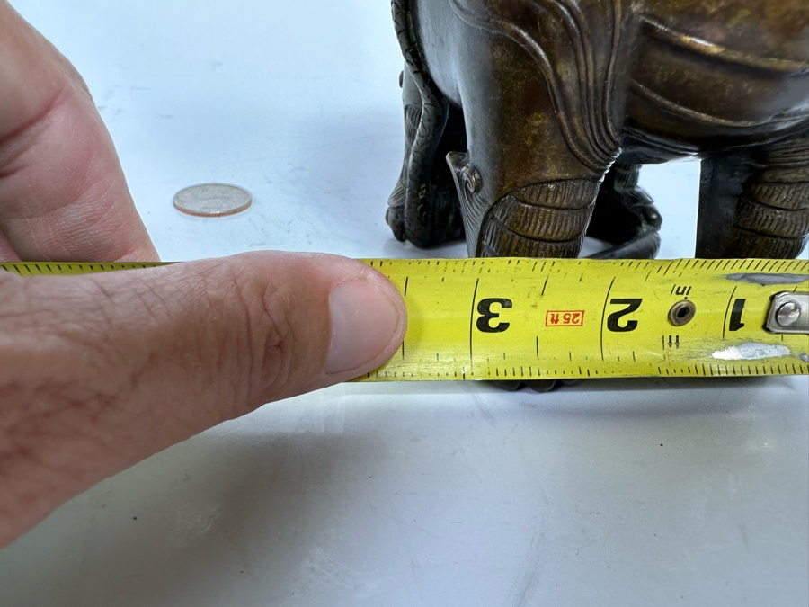 Vintage Chinese Bronze Foo Dog Incense Burner Censer 4W X 3.5D X 6.5H [Photo 12]