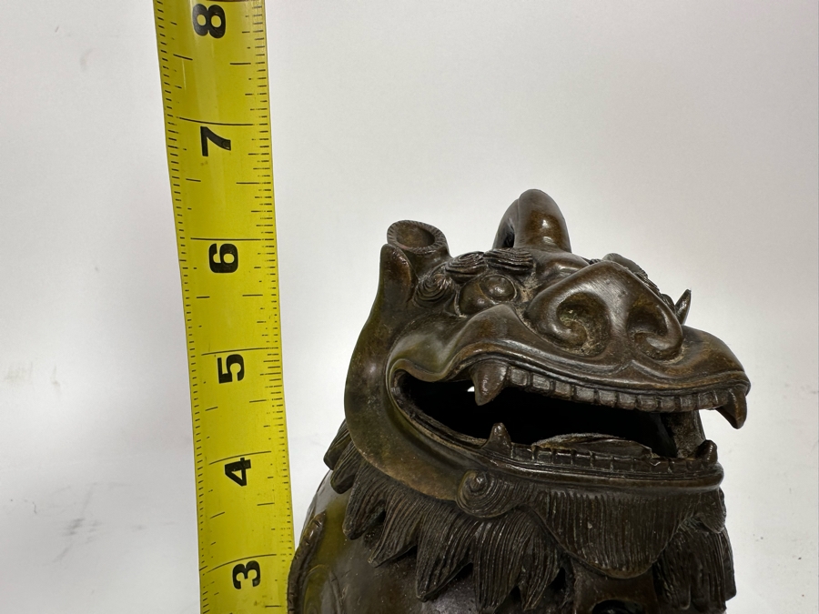 Vintage Chinese Bronze Foo Dog Incense Burner Censer 4W X 3.5D X 6.5H [Photo 13]