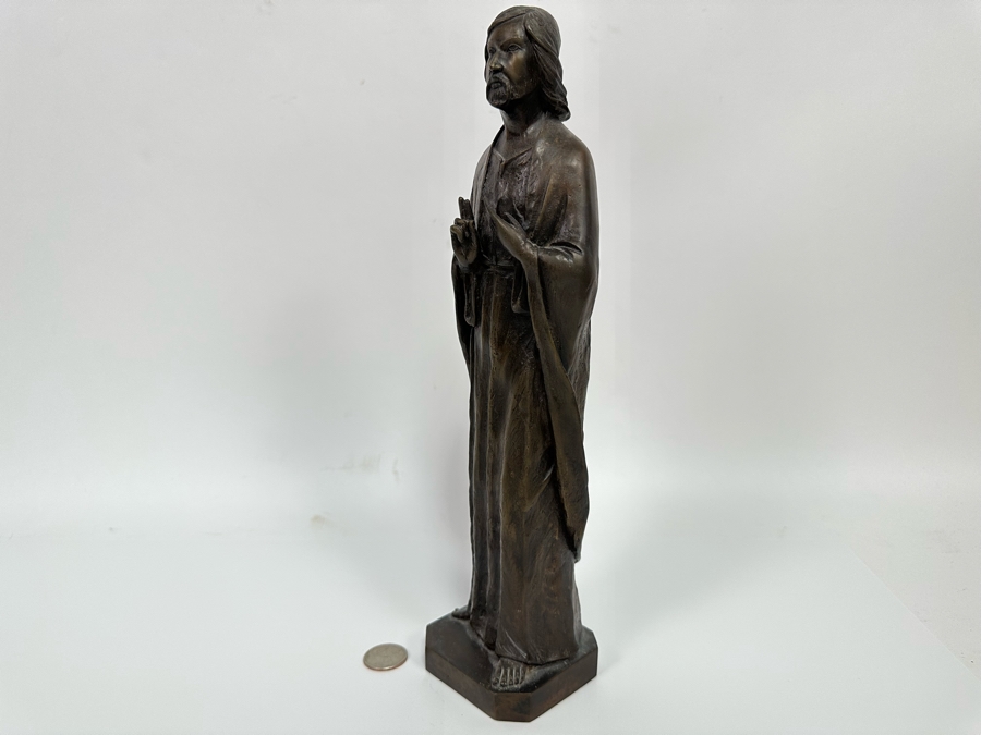 Vintage Bronze Sculpture Of Saint John The Baptist 123H [Photo 8]