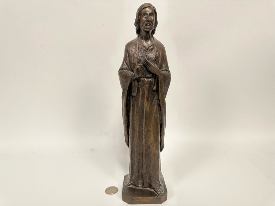 Vintage Bronze Sculpture Of Saint John The Baptist 123H [Photo 4]