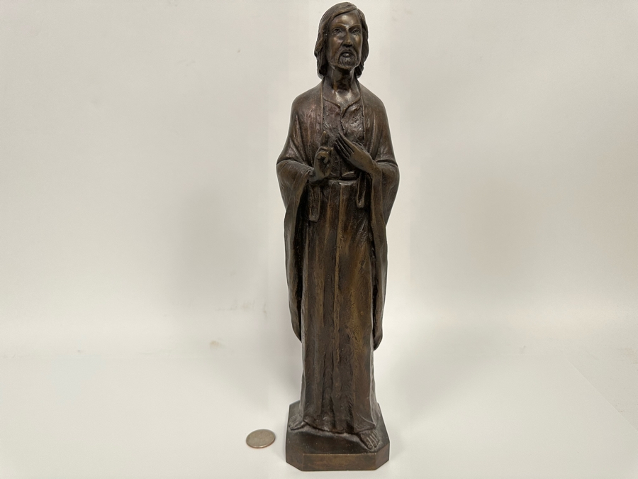 Vintage Bronze Sculpture Of Saint John The Baptist 123H [Photo 3]