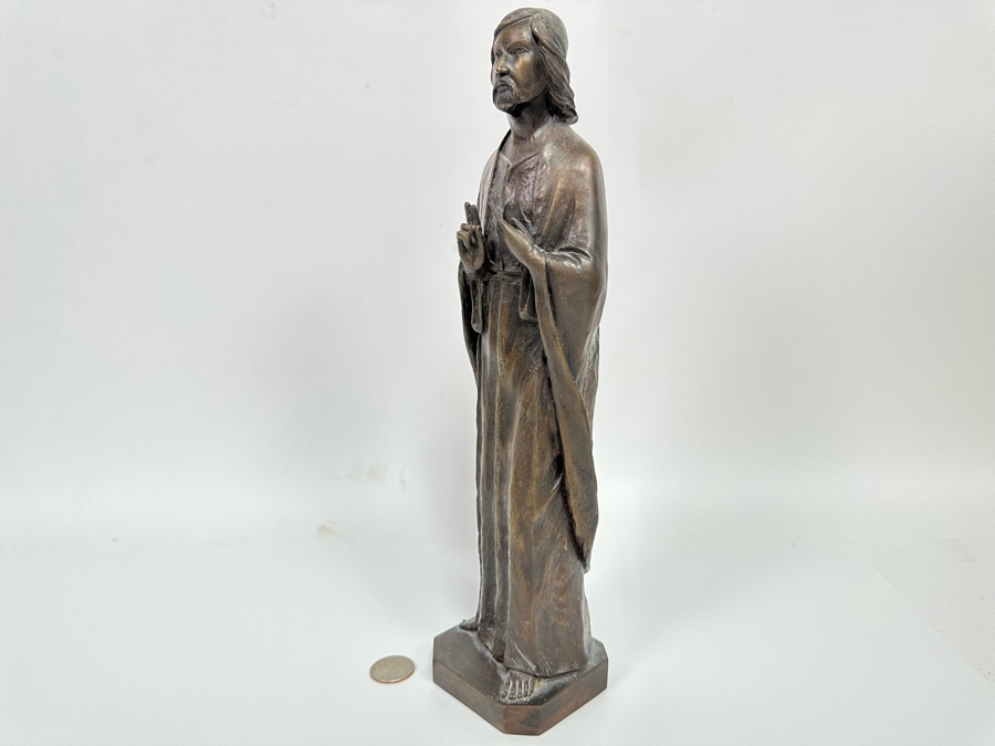 Vintage Bronze Sculpture Of Saint John The Baptist 123H [Photo 9]