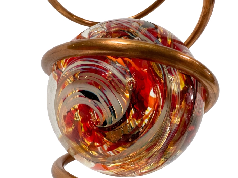Jeff Price Handblown Art Glass Marble Kinetic Wind Sculpture [Photo 3]