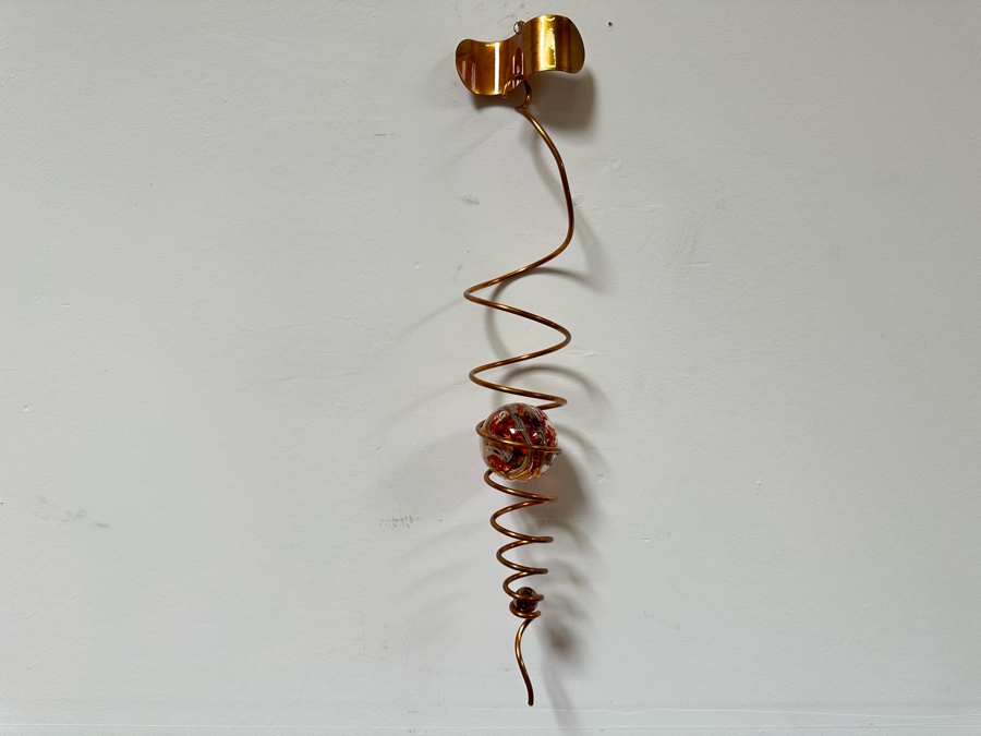 Jeff Price Handblown Art Glass Marble Kinetic Wind Sculpture [Photo 5]