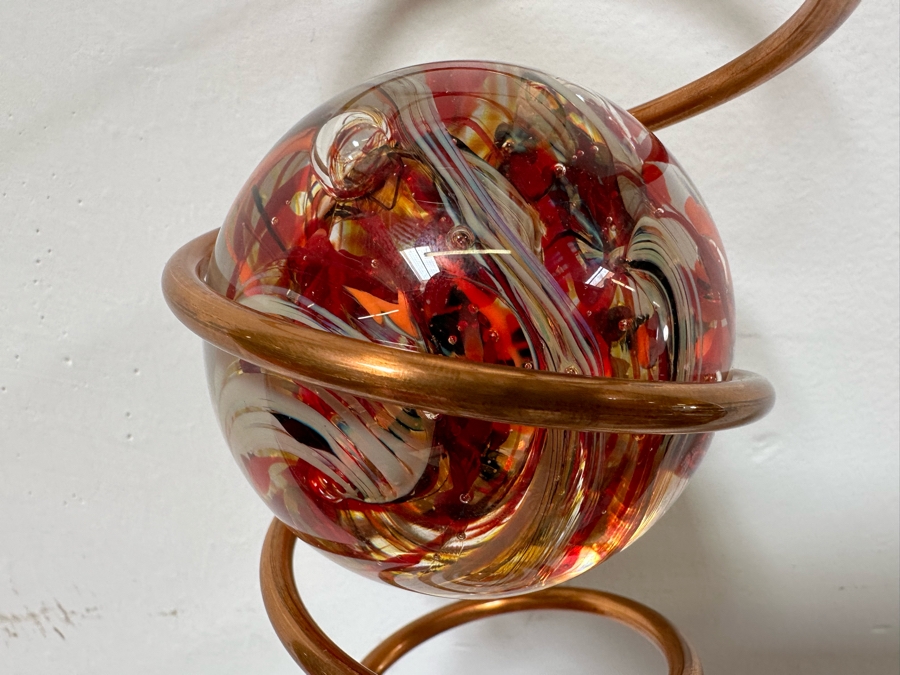 Jeff Price Handblown Art Glass Marble Kinetic Wind Sculpture [Photo 6]