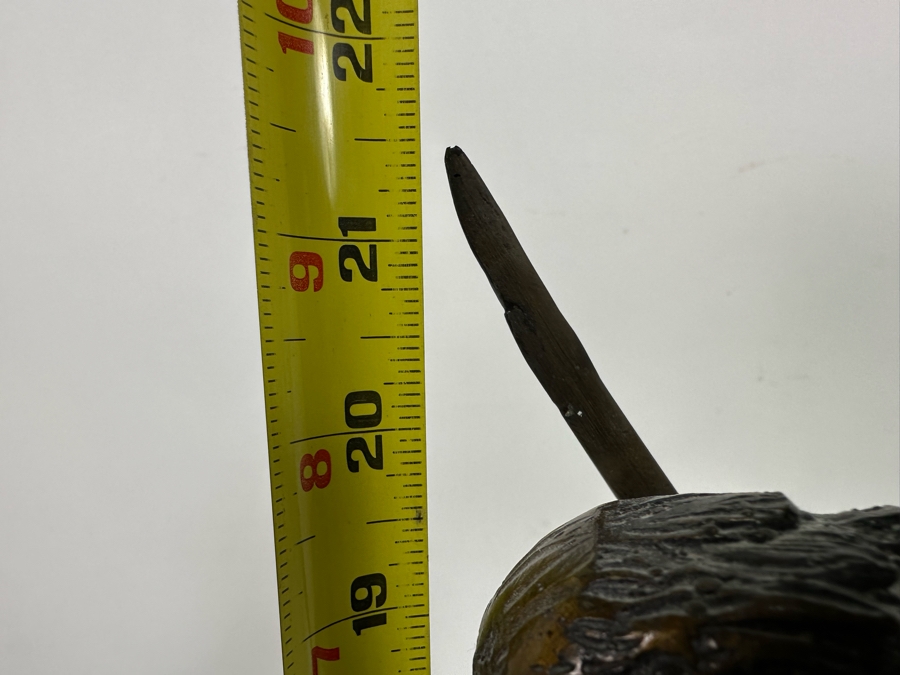 Unusual Bronze Sculpture Of Cherub Riding Ostrich 13W X 21.5H [Photo 17]