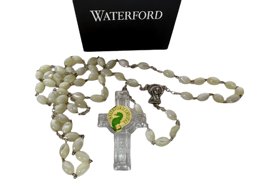 New Waterford Crystal Rosary With Box [Photo 1]