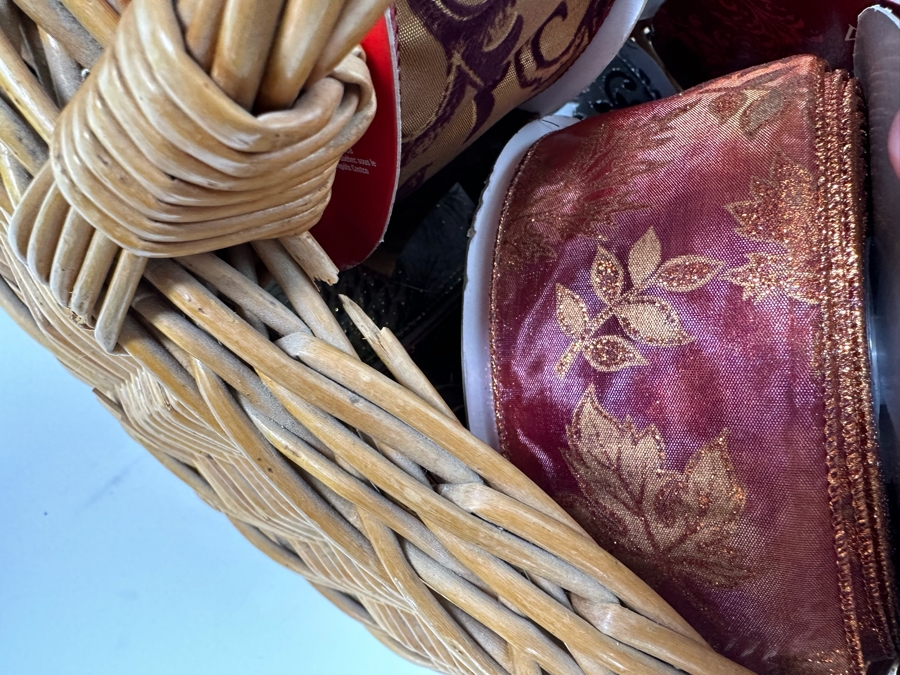 Wicker Basket 16W X 16H Filled With Ribbons [Photo 5]