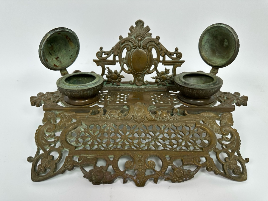 Brass Inkwell 15W X 8D X 6.5H [Photo 4]