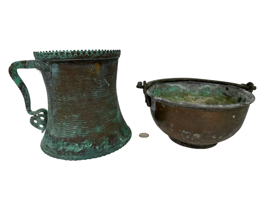 Pair Of Vintage Copper Vessels 9W And 8.25W [Photo 1]