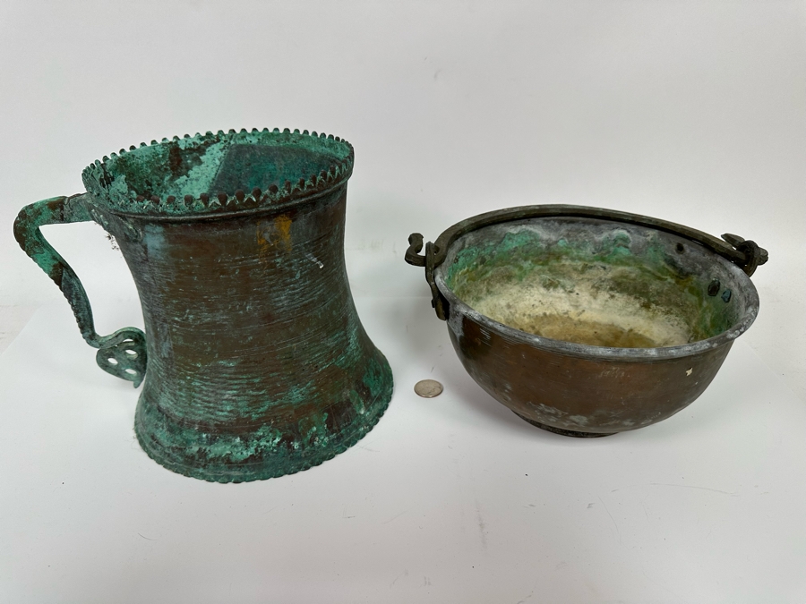 Pair Of Vintage Copper Vessels 9W And 8.25W [Photo 3]