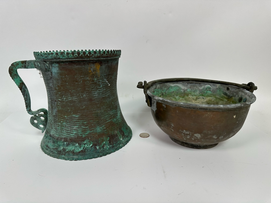 Pair Of Vintage Copper Vessels 9W And 8.25W [Photo 2]