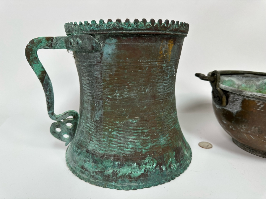 Pair Of Vintage Copper Vessels 9W And 8.25W [Photo 4]