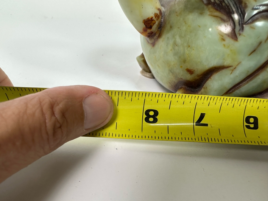 Pair Of Vintage Chinese Carved Jade Stone Foo Dogs Lions Each 8.5W X 6D X 8H [Photo 32]