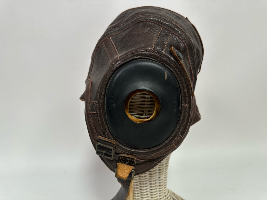 WW2 US Navy Leather AN-6540 Flight Cap Helmet Slote & Klein Size Large [Photo 9]