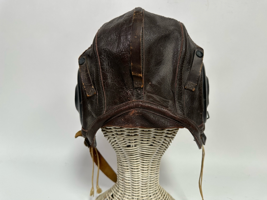 WW2 US Navy Leather AN-6540 Flight Cap Helmet Slote & Klein Size Large [Photo 8]