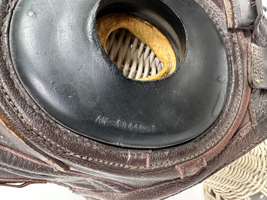 WW2 US Navy Leather AN-6540 Flight Cap Helmet Slote & Klein Size Large [Photo 6]