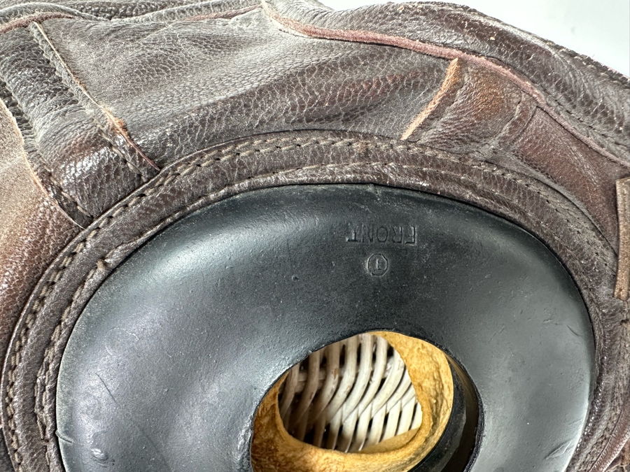 WW2 US Navy Leather AN-6540 Flight Cap Helmet Slote & Klein Size Large [Photo 7]