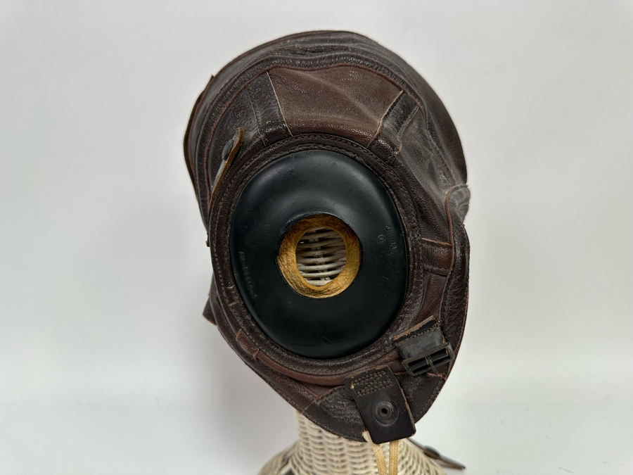 WW2 US Navy Leather AN-6540 Flight Cap Helmet Slote & Klein Size Large [Photo 5]