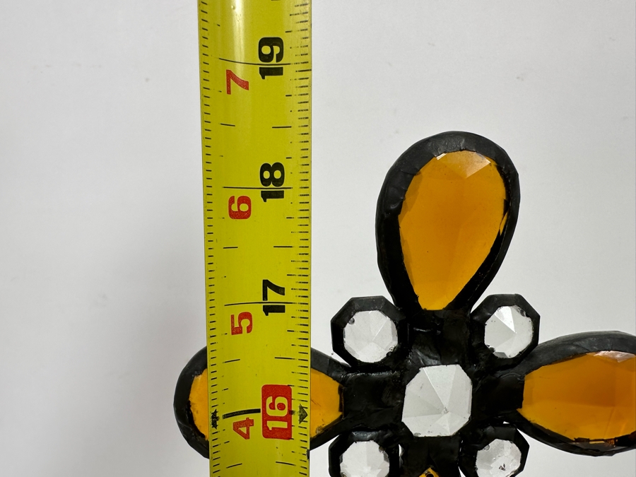 Antique 1880s Mineral Water Amber Glass Bottle With Handmade Cross Finial 18.5H [Photo 8]