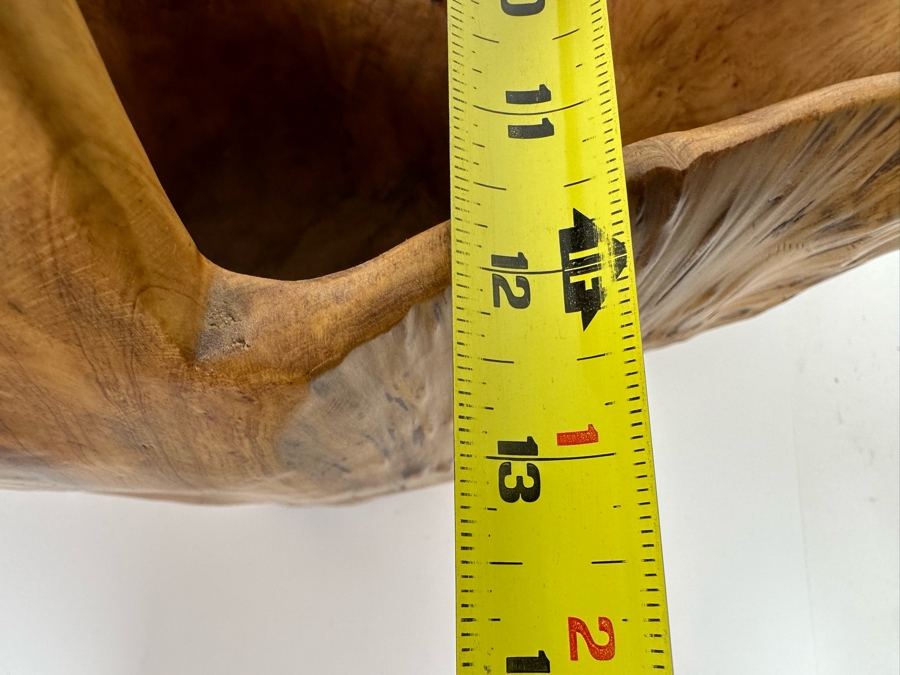Hand Carved Burled Wood Bowl Basket 17W X 13D X 20H [Photo 8]