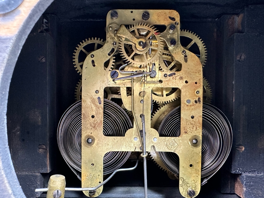 Antique Seth Thomas Mantle Clock With Beautiful Sounding Gong Chime 15.5W X 7.5D X 12H [Photo 17]