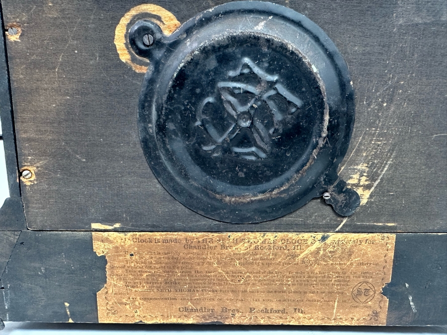 Antique Seth Thomas Mantle Clock With Beautiful Sounding Gong Chime 15.5W X 7.5D X 12H [Photo 14]