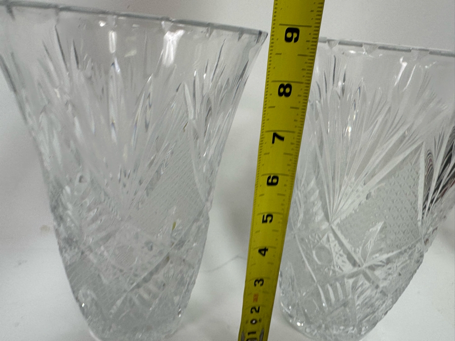 Pair Of Cut Crystal Vases 9H [Photo 5]