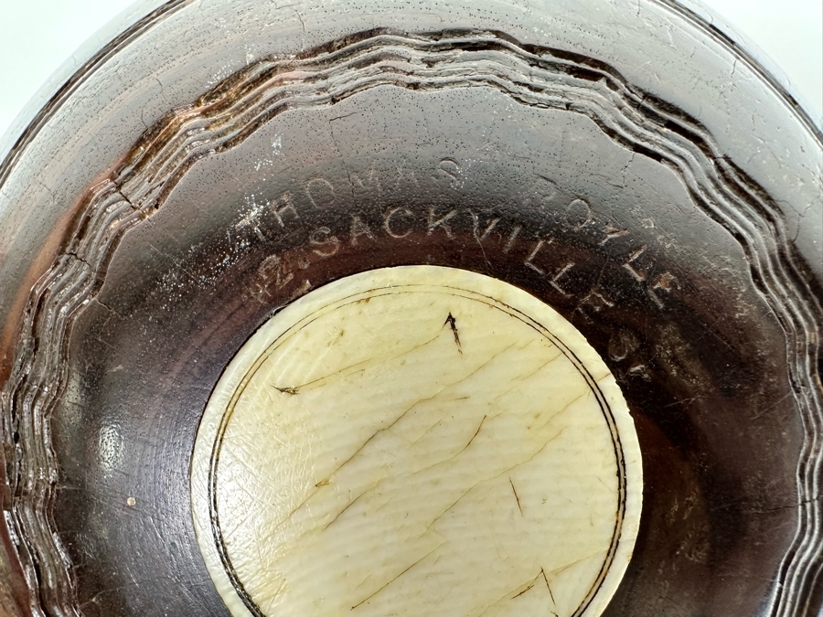 Antique Mahogany Thomas Royle Lawn Bocce Ball Made In Manchester England #4 Bias No 3 [Photo 12]