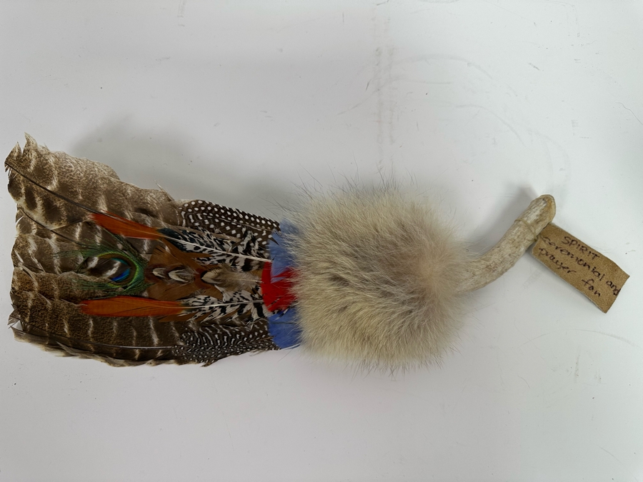 Handmade Native American Spirit Ceremonial And Prayer Fan 17 X 7 [Photo 3]