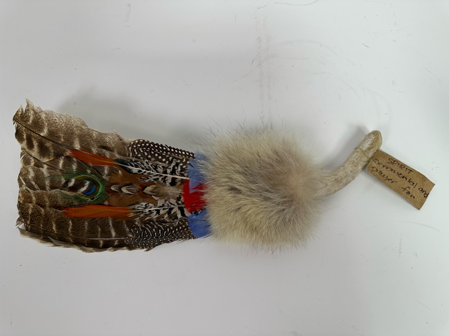 Handmade Native American Spirit Ceremonial And Prayer Fan 17 X 7 [Photo 2]