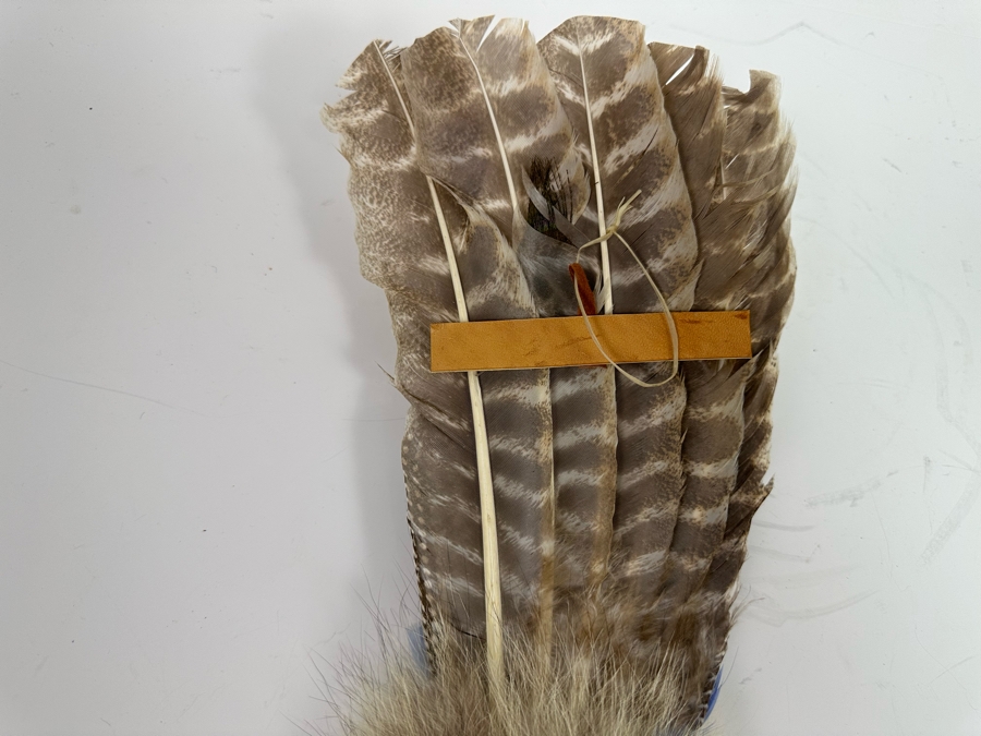 Handmade Native American Spirit Ceremonial And Prayer Fan 17 X 7 [Photo 8]