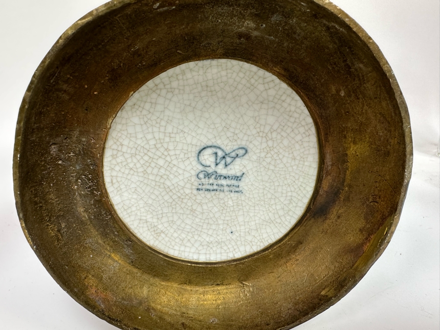 Porcelain Vase With Brass Ornamentation 13.5H [Photo 10]