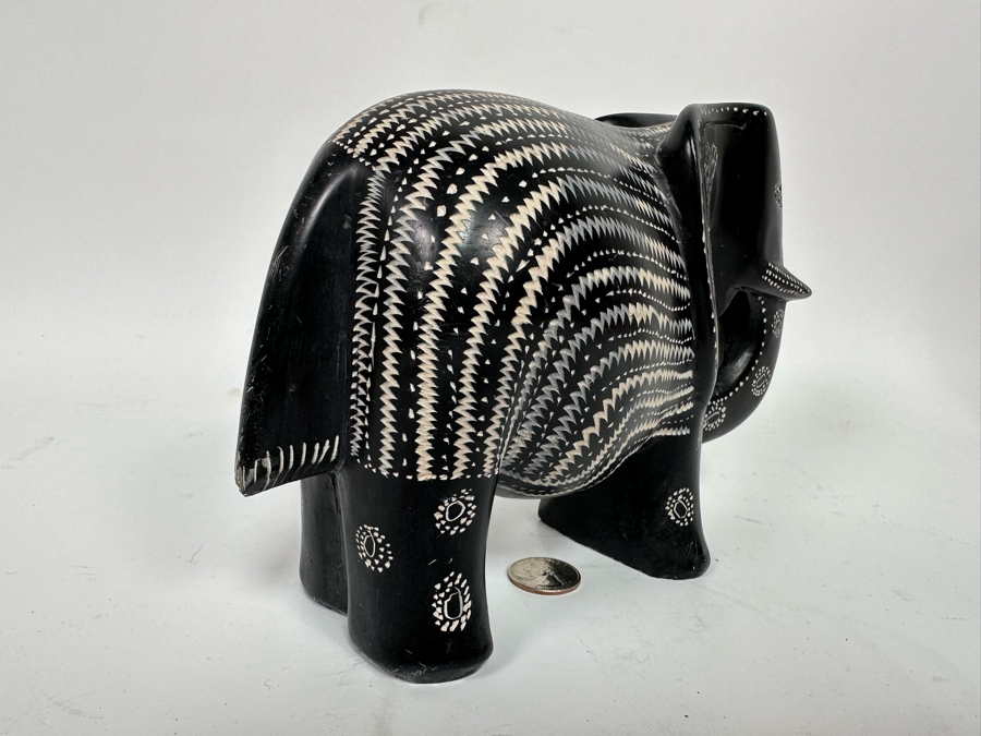 Vintage African Carved Stone Elephant 9W X 3D X 6H [Photo 7]