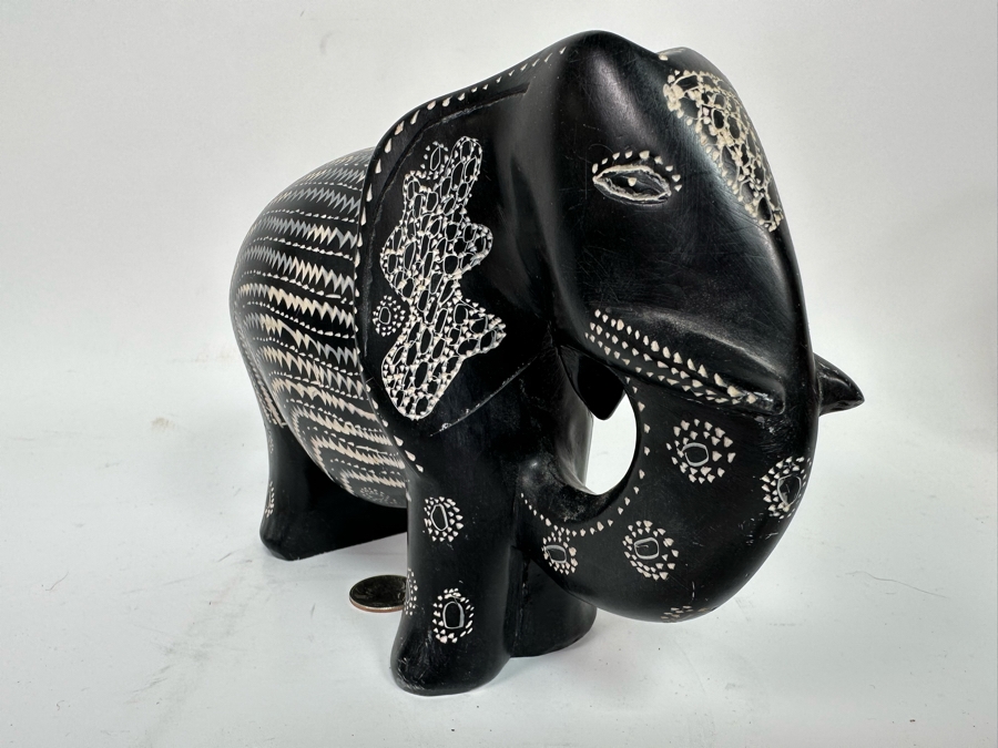 Vintage African Carved Stone Elephant 9W X 3D X 6H [Photo 6]