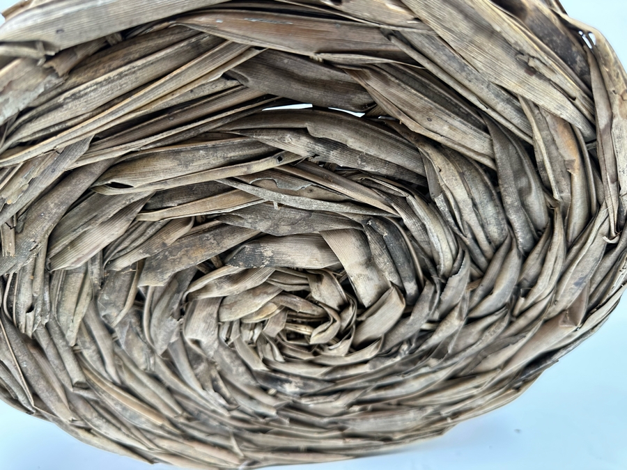 Handmade Basket Decorated With Fur And Feathers 15W X 14H [Photo 9]