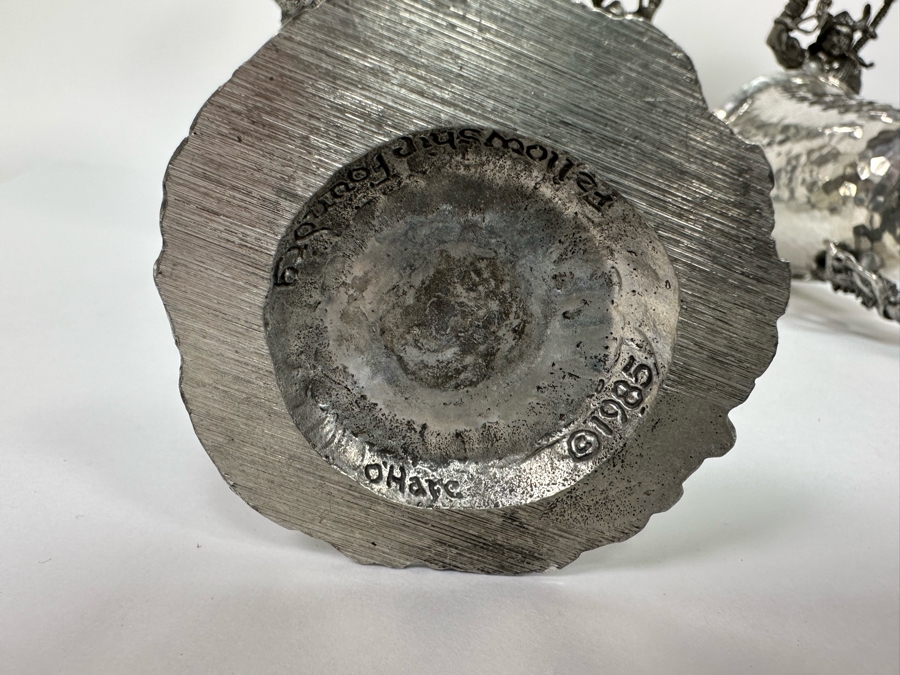 Eight Vintage 1985 Fellowship Foundry Kevin O'Hare Footed Pewter Viking Glasses Goblets Chalices 9.5H [Photo 15]