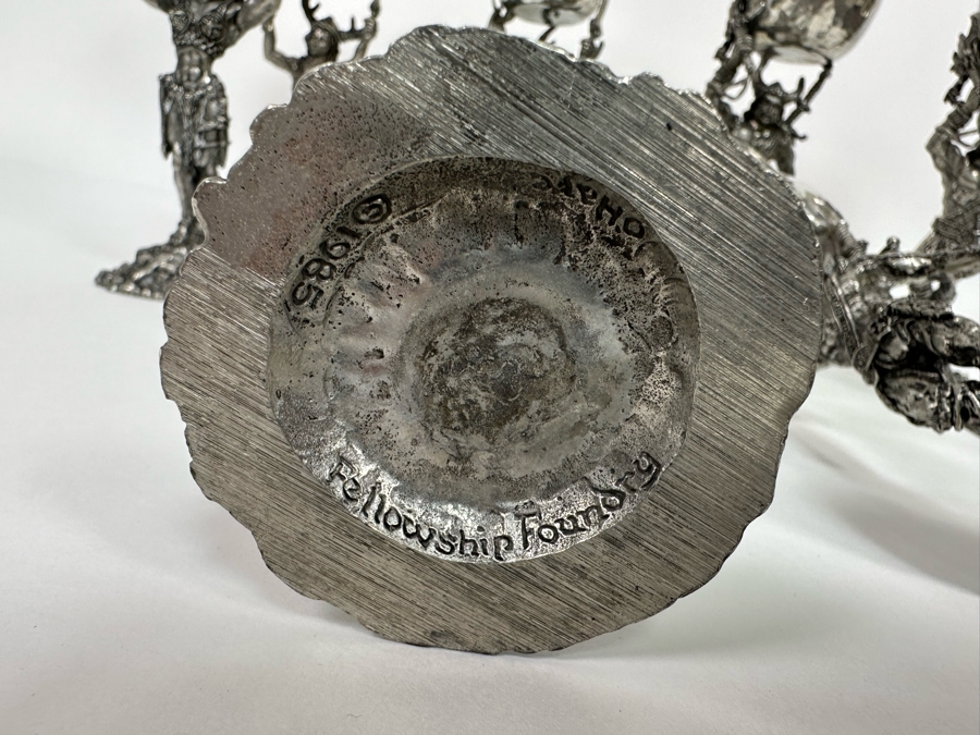 Eight Vintage 1985 Fellowship Foundry Kevin O'Hare Footed Pewter Viking Glasses Goblets Chalices 9.5H [Photo 14]